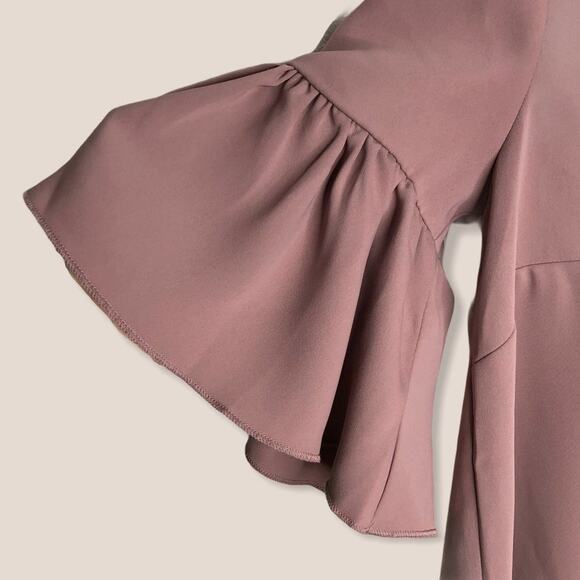 Catherine Malandrino Mauve Blush Top Ruffle Sleeve Women's size Small - Picture 4 of 8